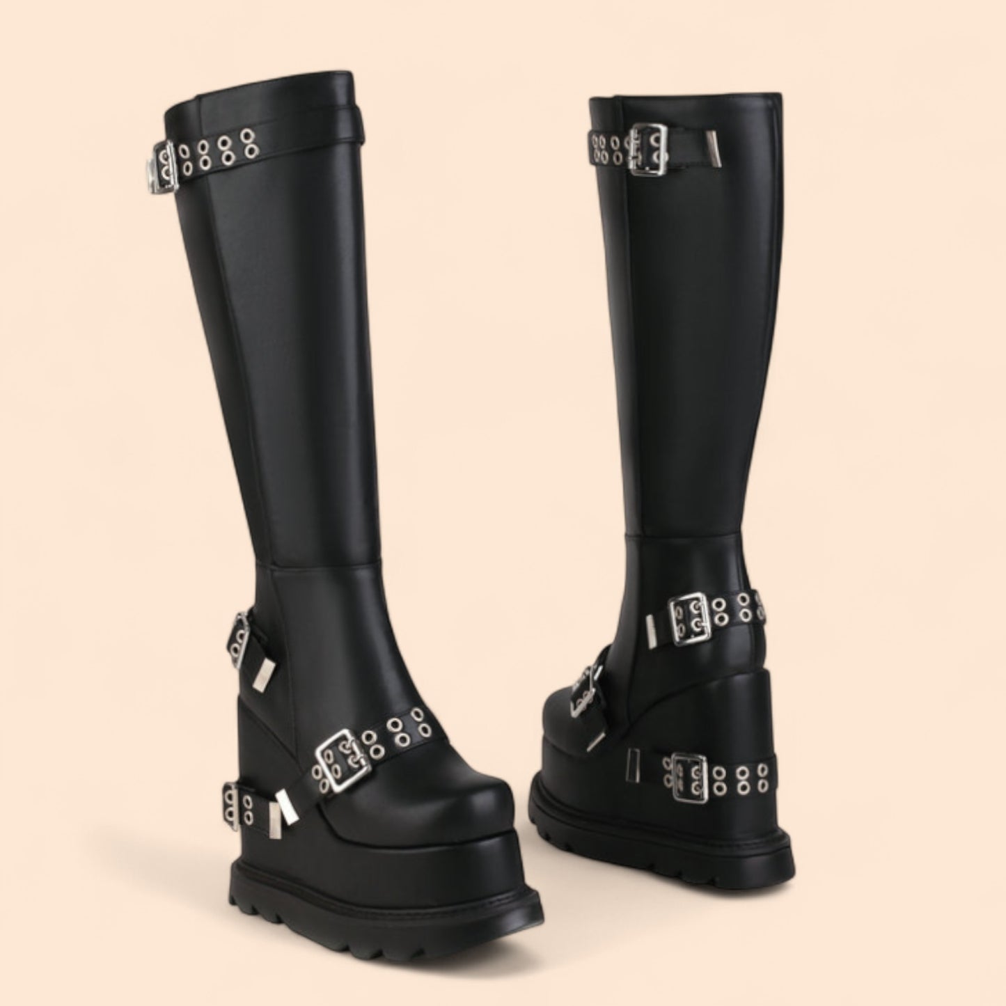 Botas Negras Plataforma Nocturna Elevación