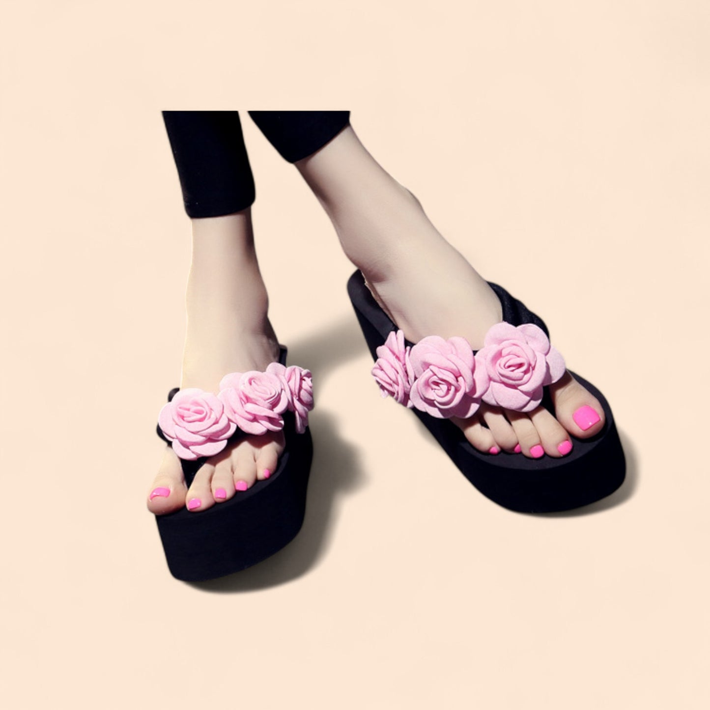 Chanclas Rosas Plataforma Rosa Mística