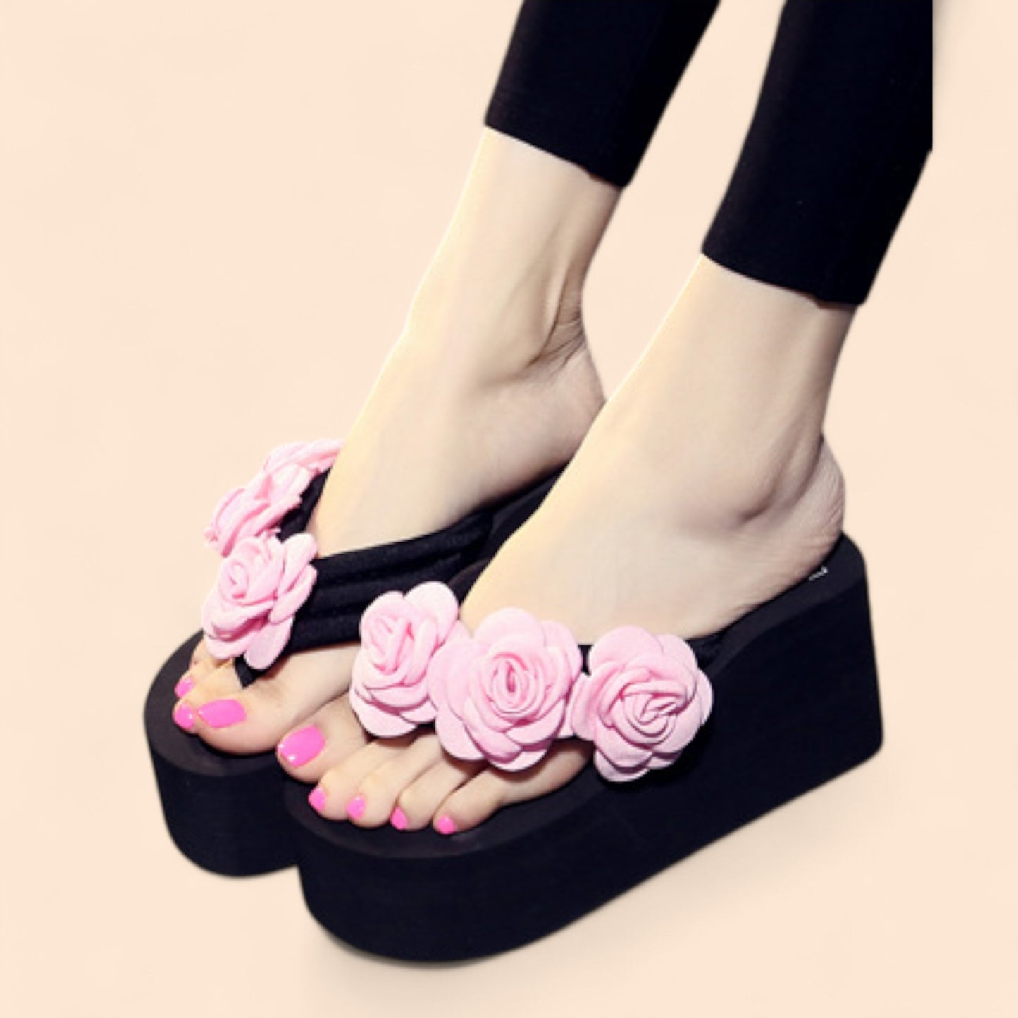 Chanclas Rosas Plataforma Rosa Mística