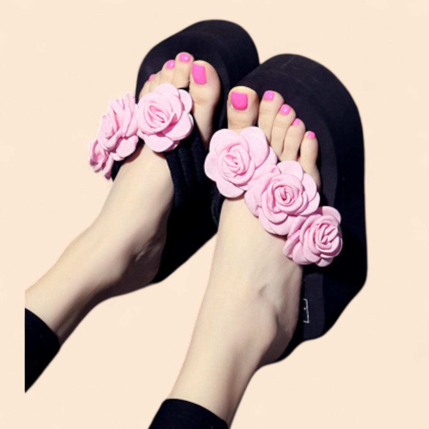 Chanclas Rosas Plataforma Rosa Mística