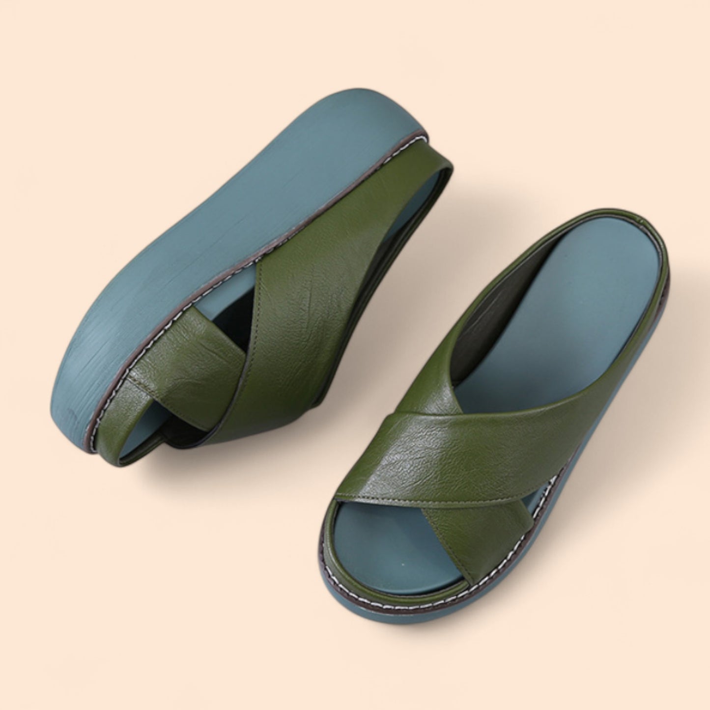 Chanclas Con Plataforma Verdes Altura Zen