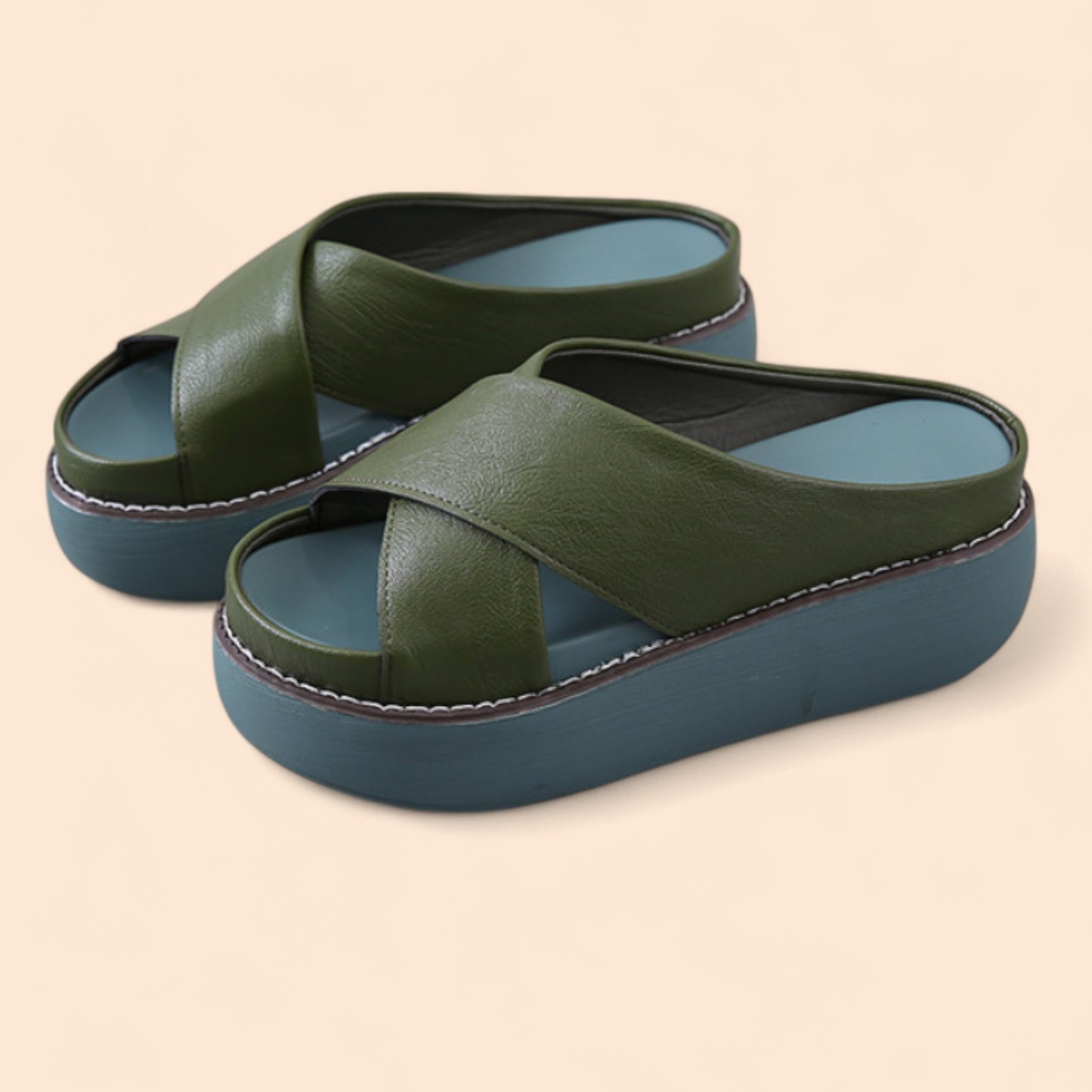 Chanclas Con Plataforma Verdes Altura Zen