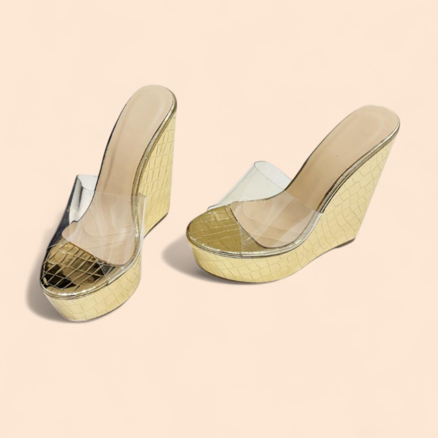 Sandalias Doradas Plataforma Luna Pop