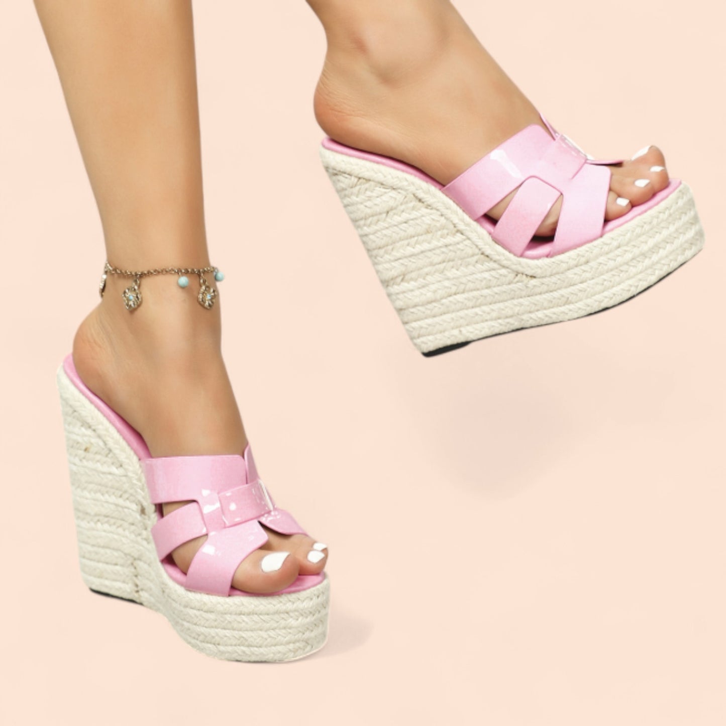 Sandalias Rosas Plataforma Sofía Luxe
