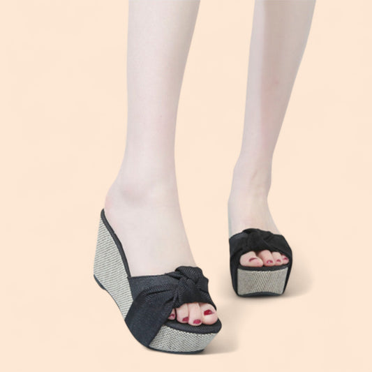 Sandalias Negras Plataforma Aura Natural