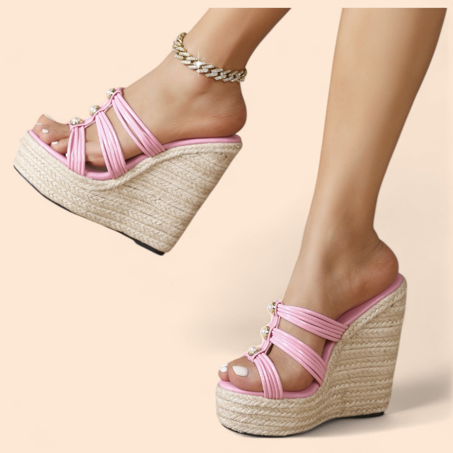 Sandalias Rosas Plataforma Pasión Elevada