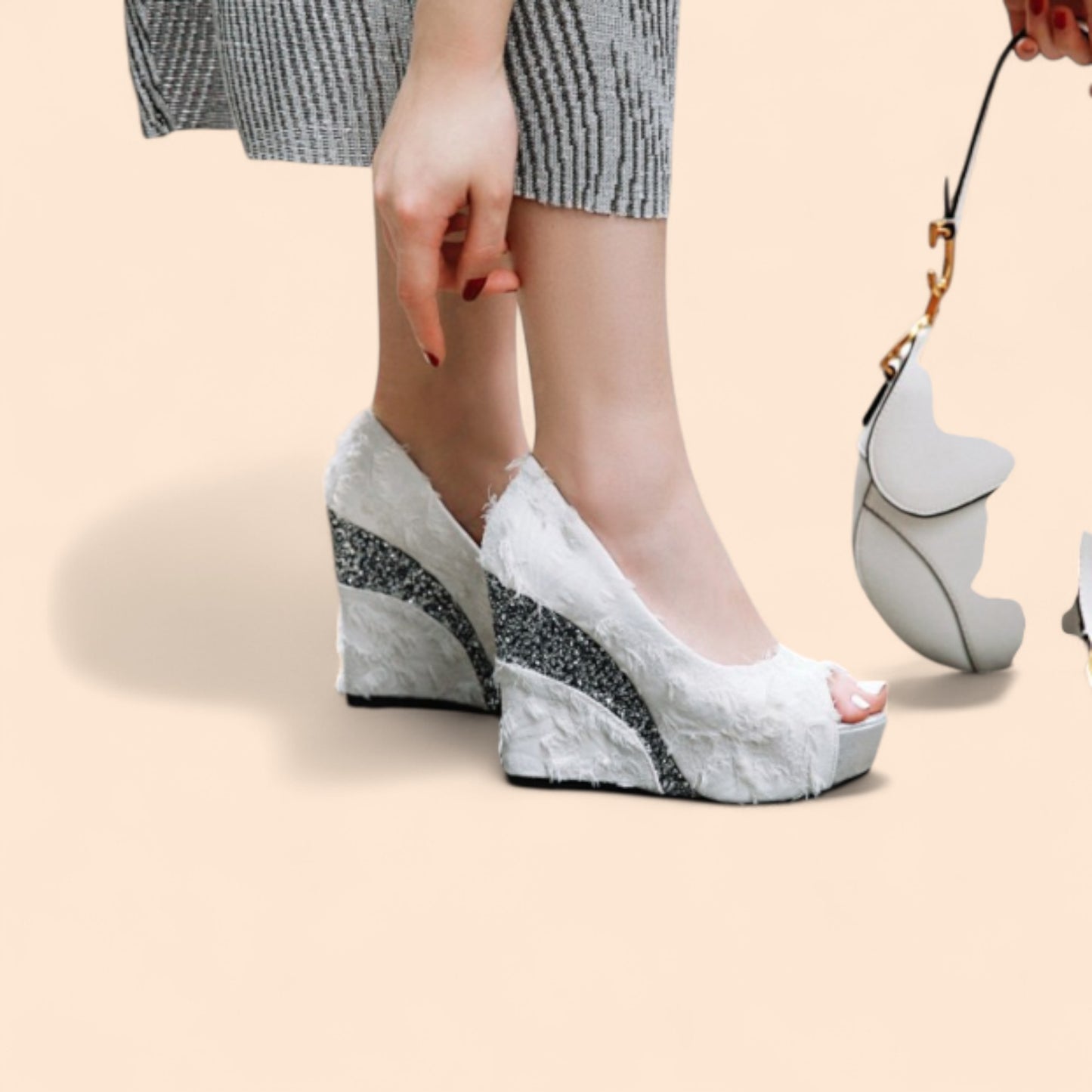 Sandalias Novia Plataforma Brillo Nupcial
