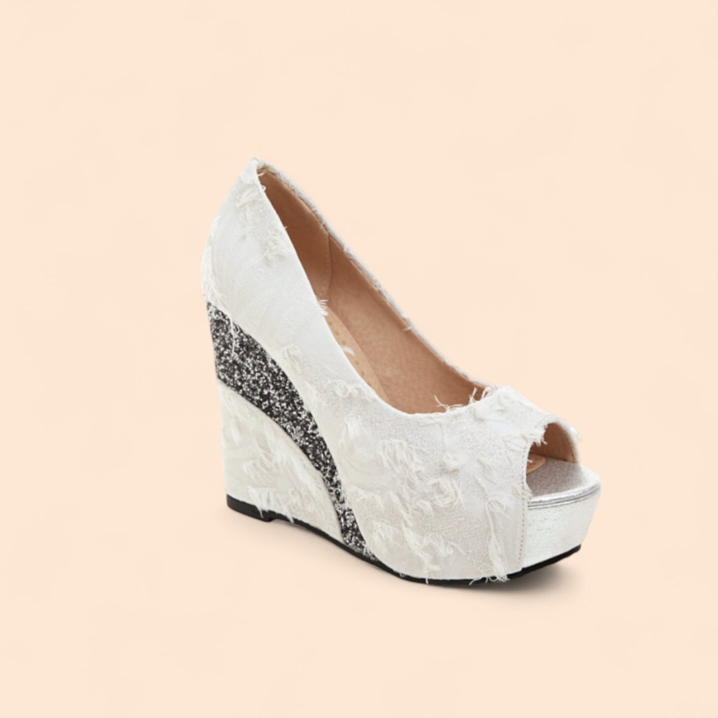 Sandalias Novia Plataforma Brillo Nupcial