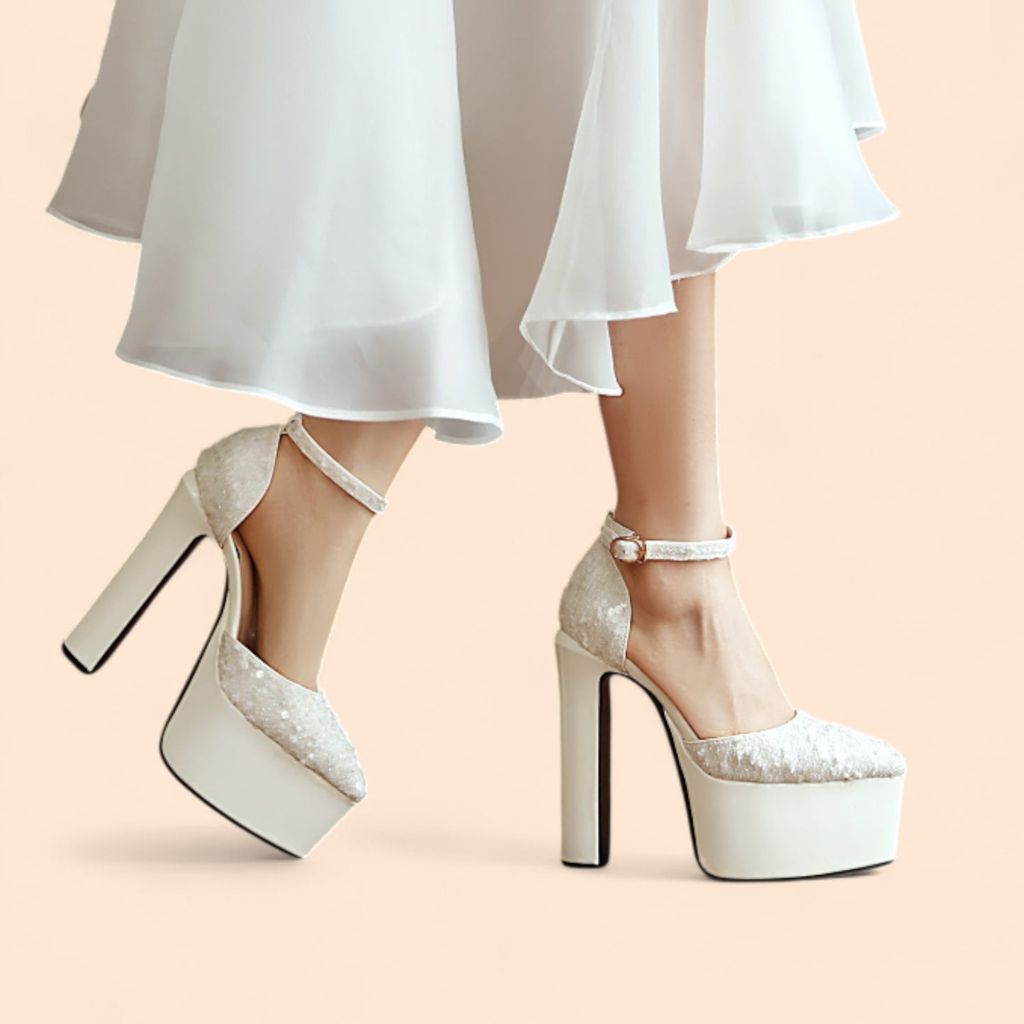 Sandalias Novia Plataforma Majestuosa Nupcial