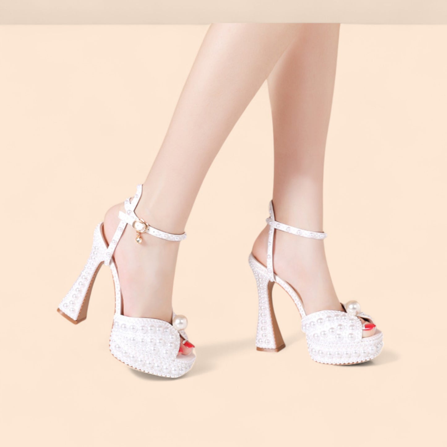 Sandalias Novia Plataforma Reina de Perlas