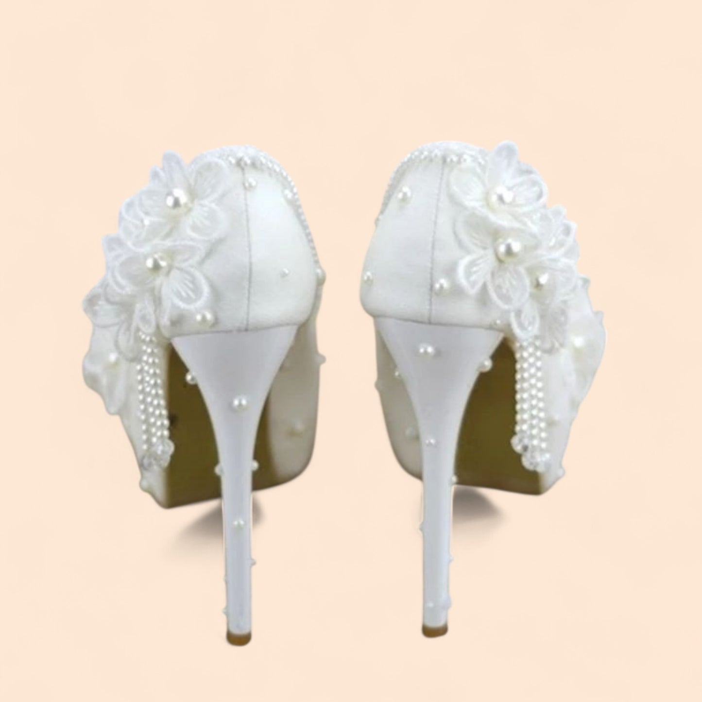 Sandalias Novia Plataforma Perla Real