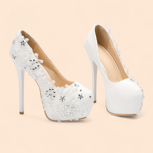 Sandalias Novia Plataforma Estrella Nupcial