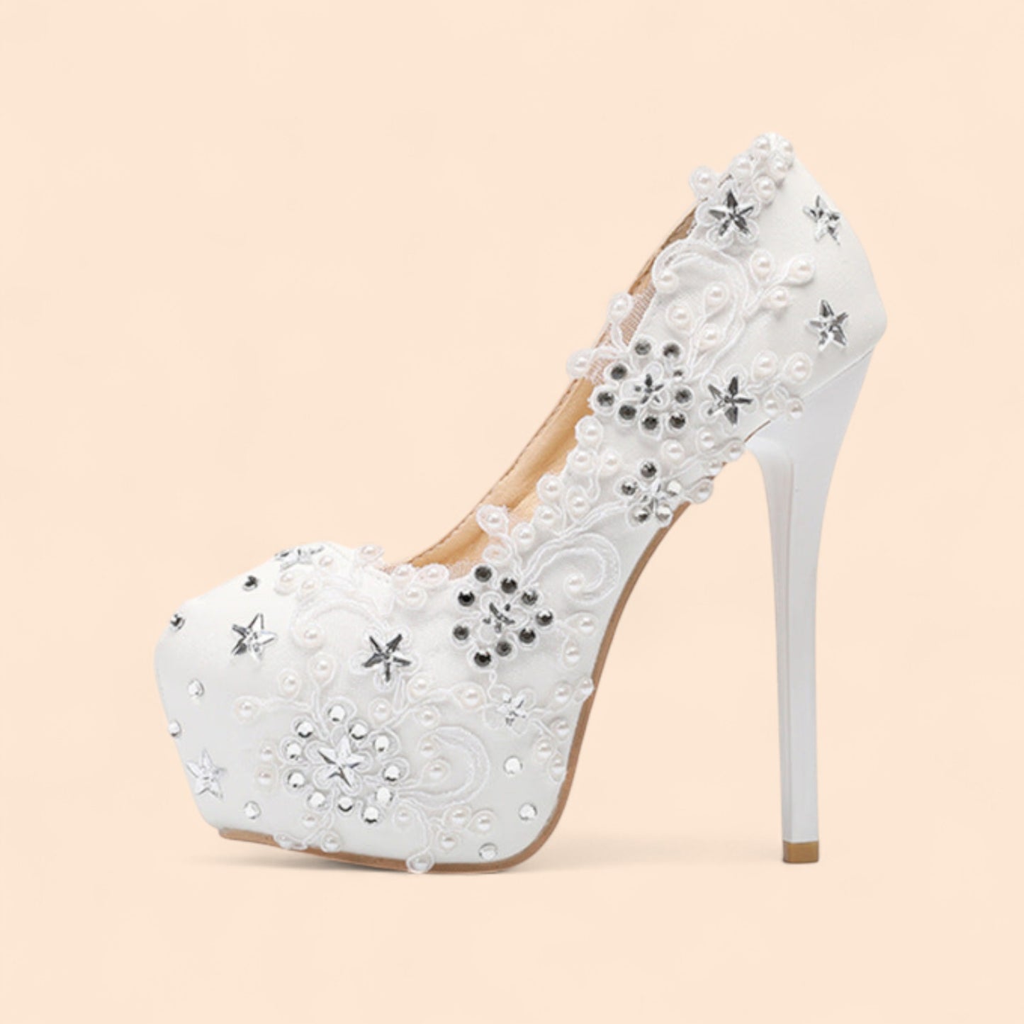 Sandalias Novia Plataforma Estrella Nupcial