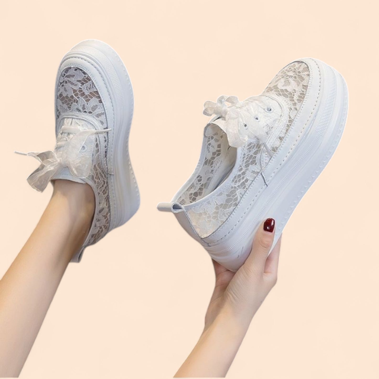 Zapatos de Novia Cómodos con Plataforma Blanca Pasión