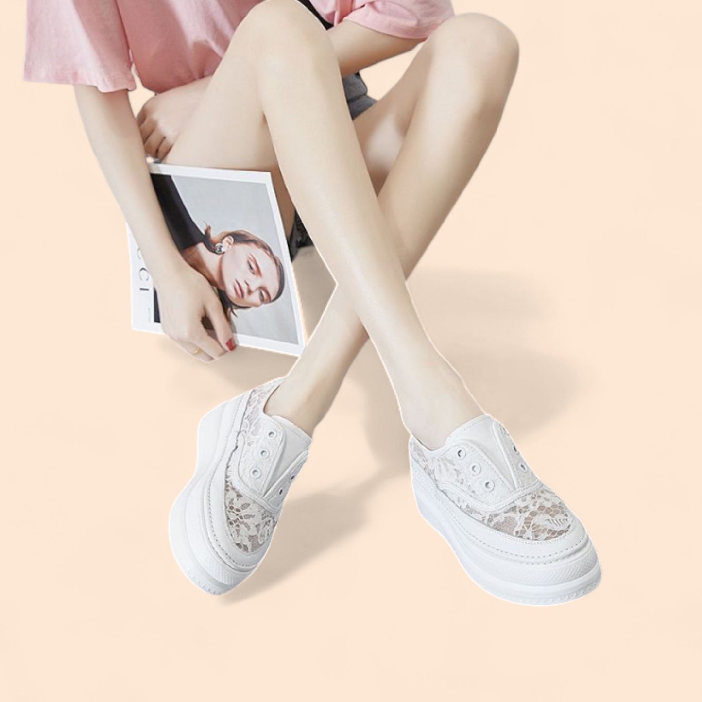 Zapatos de Novia Cómodos con Plataforma Blanca Pasión