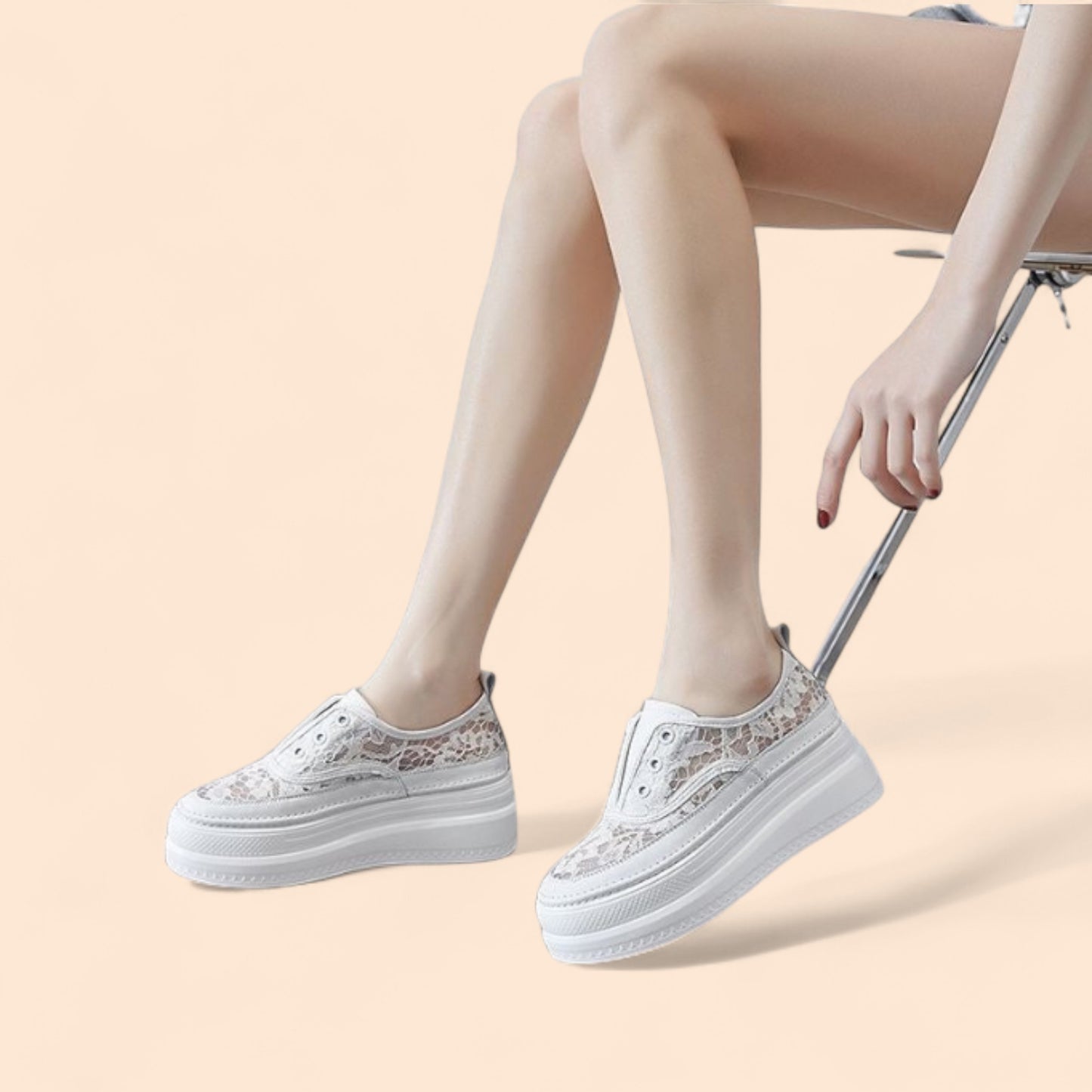 Zapatos de Novia Cómodos con Plataforma Blanca Pasión