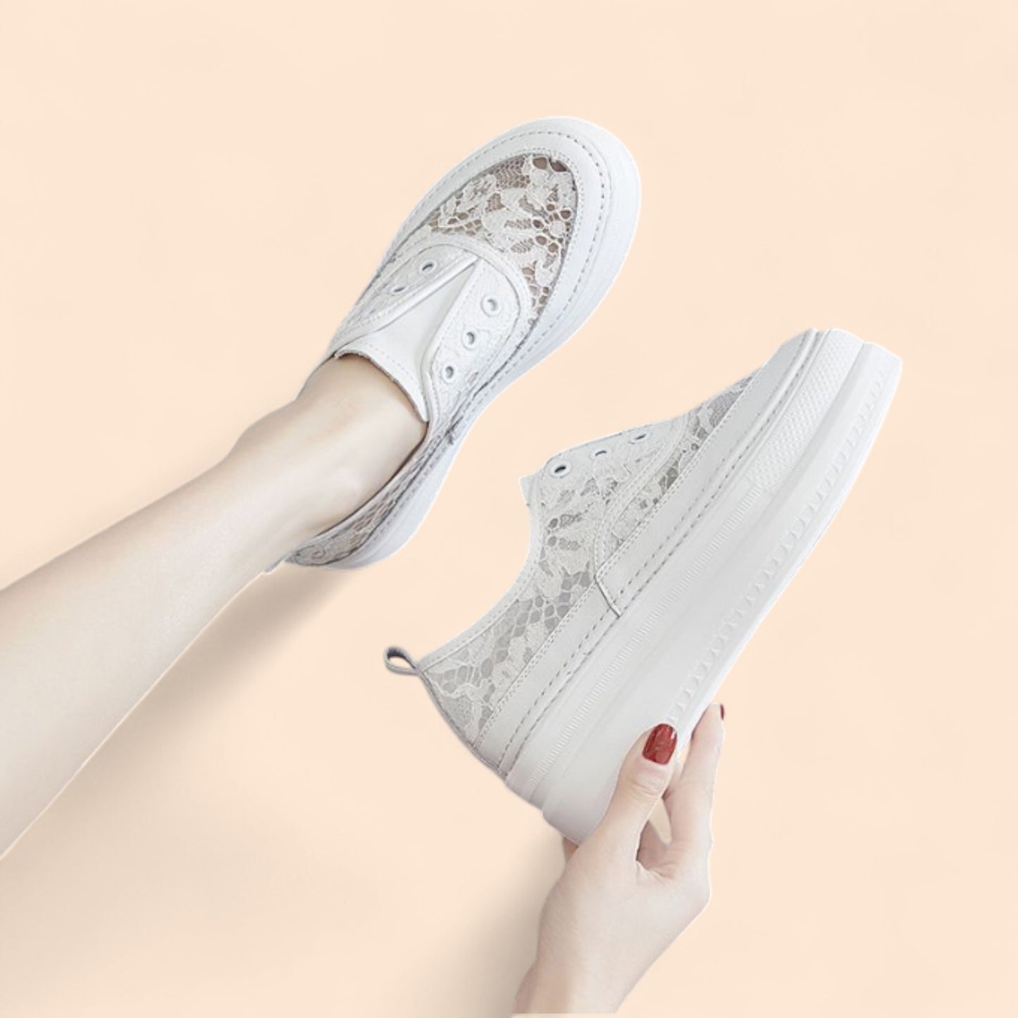 Zapatos de Novia Cómodos con Plataforma Blanca Pasión
