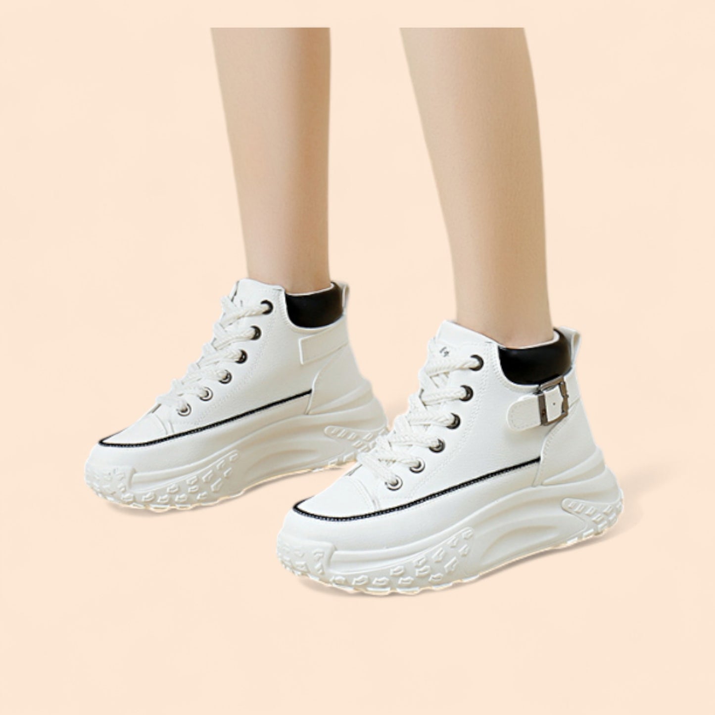 Zapatillas Blancas Plataforma Épica