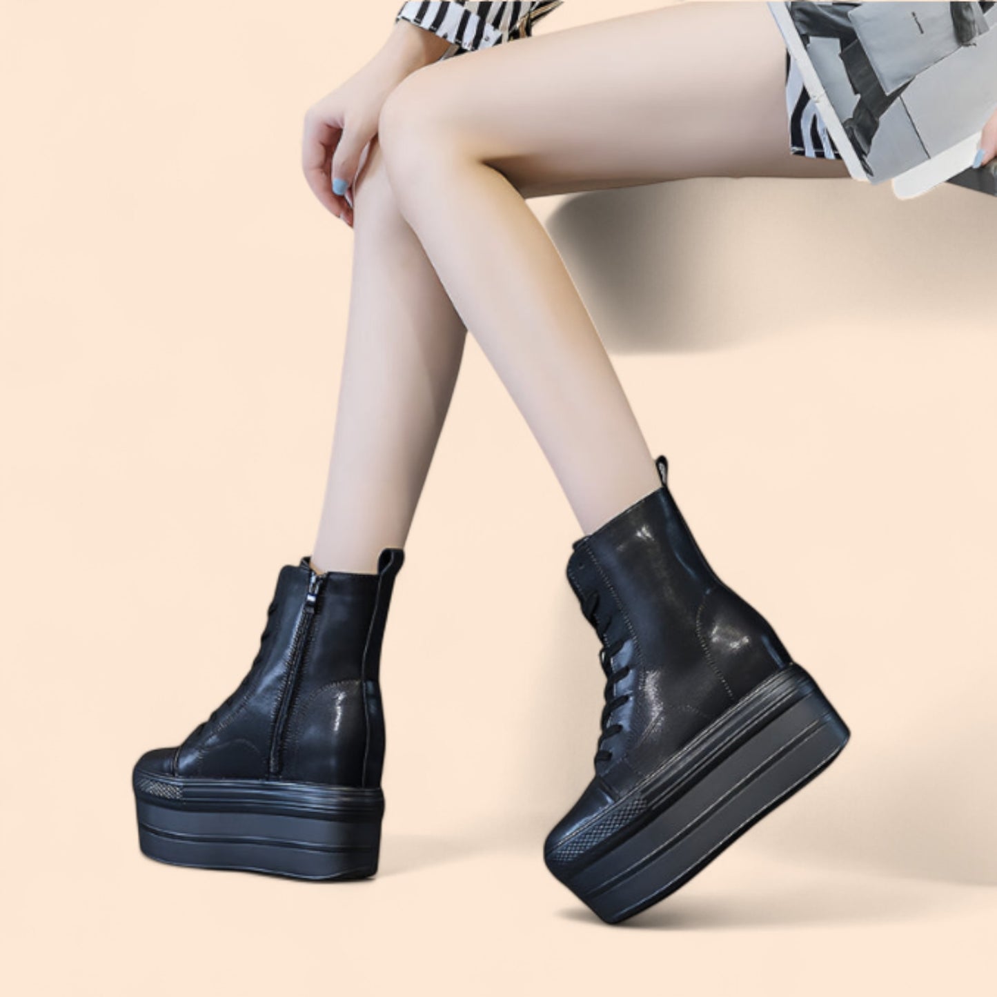 Zapatillas Negras Con Plataforma Ares