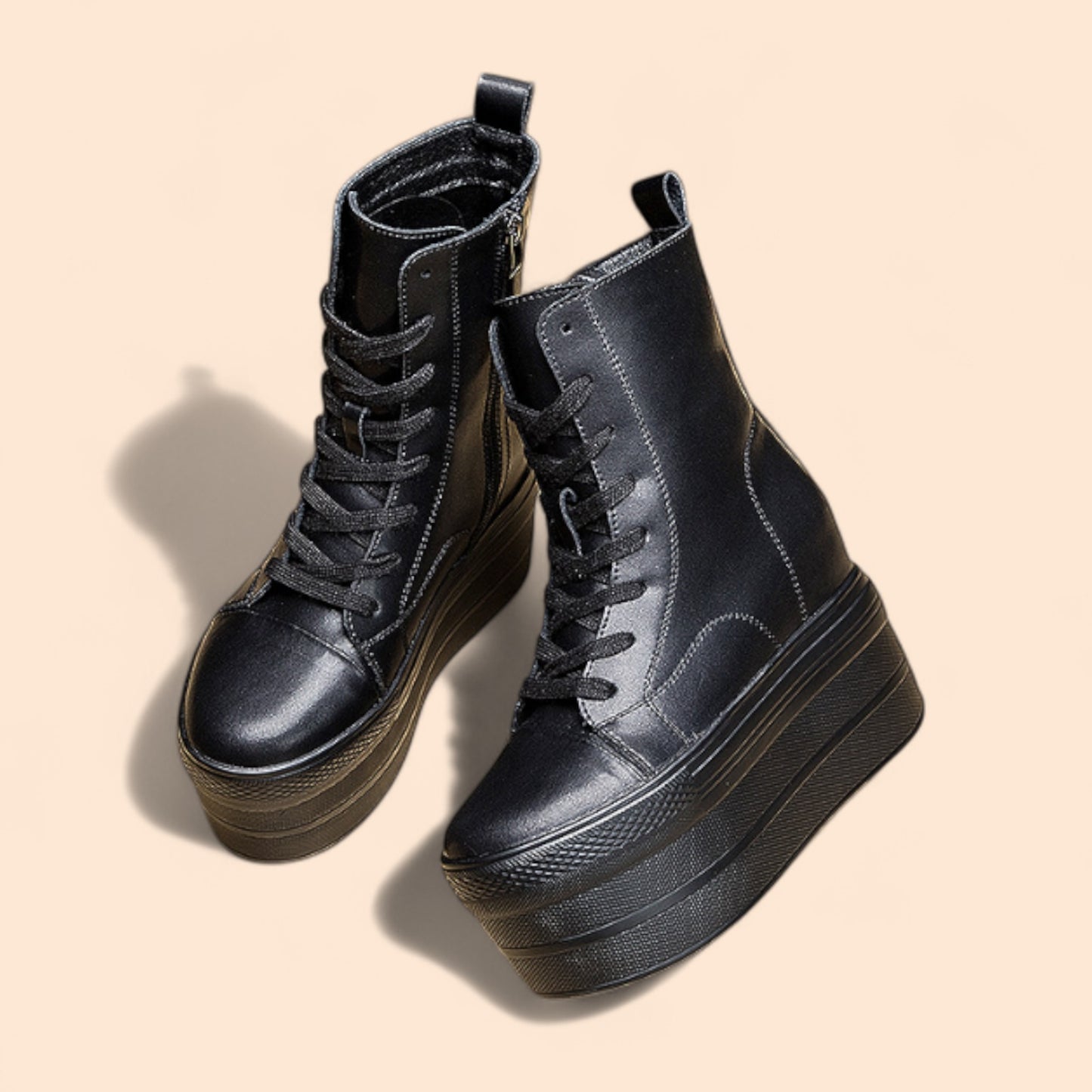 Zapatillas Negras Con Plataforma Ares