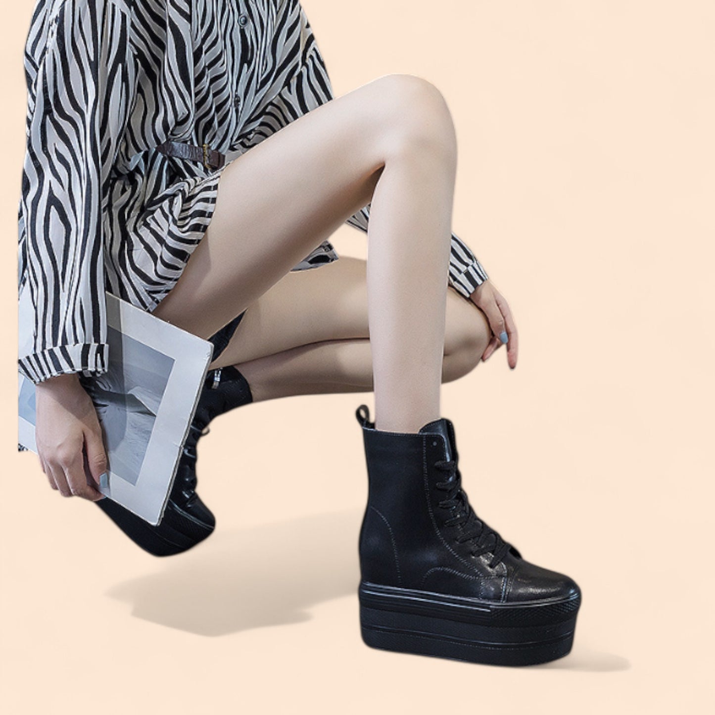 Zapatillas Negras Con Plataforma Ares
