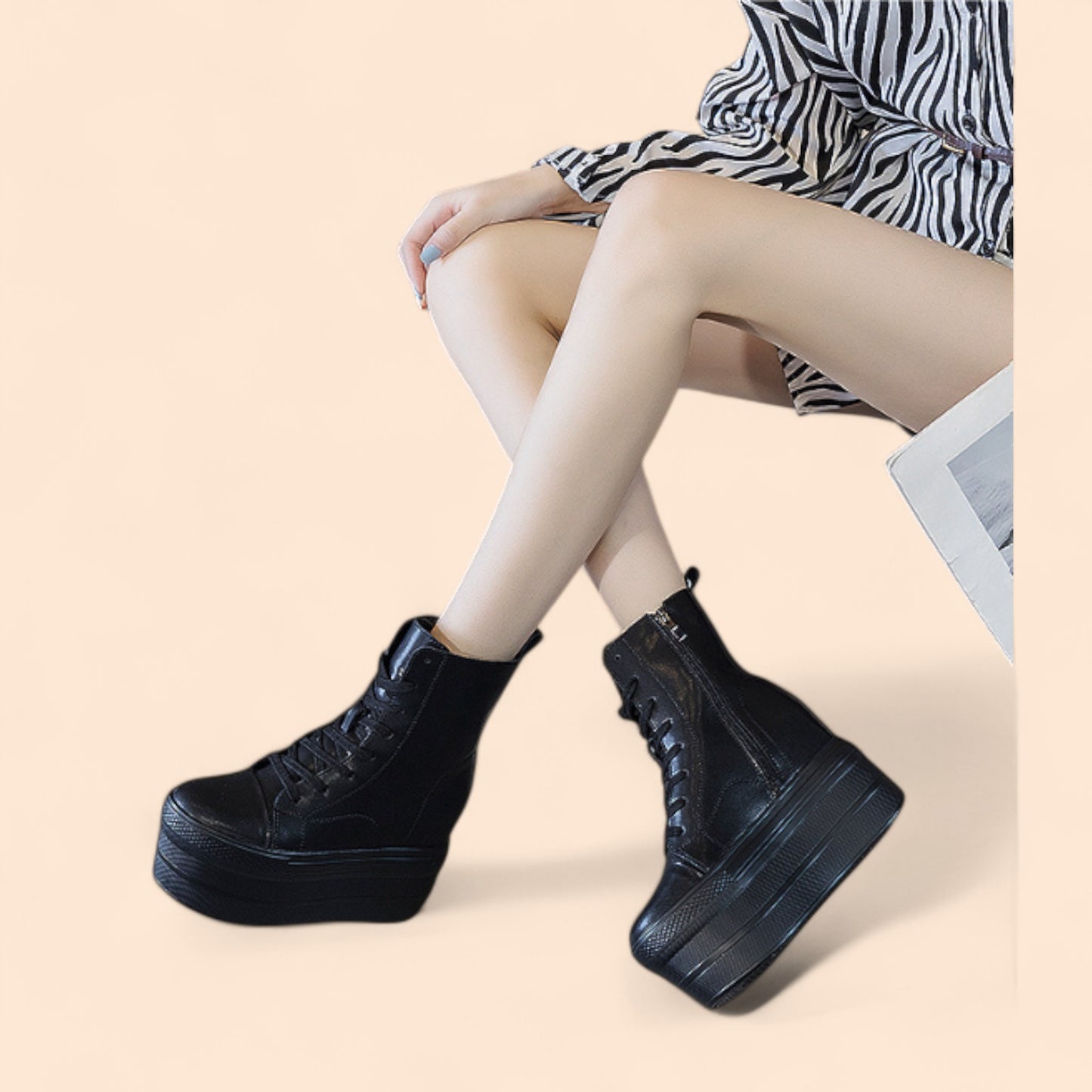Zapatillas Negras Con Plataforma Ares