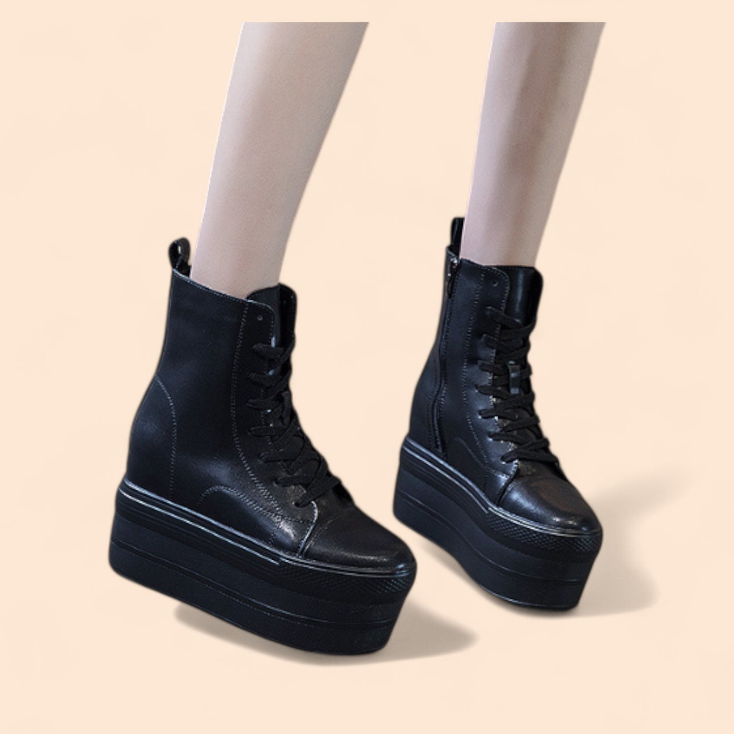 Zapatillas Negras Con Plataforma Ares
