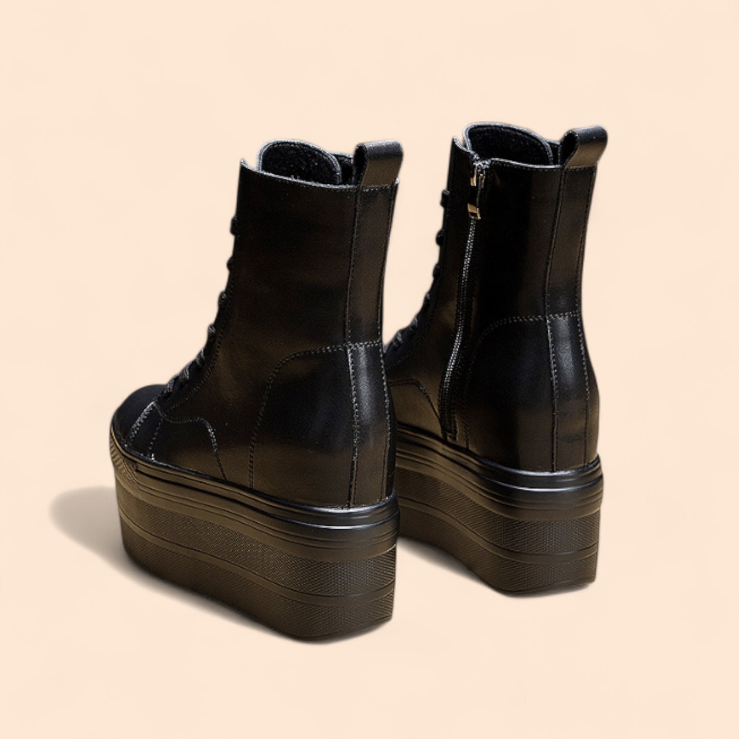 Zapatillas Negras Con Plataforma Ares