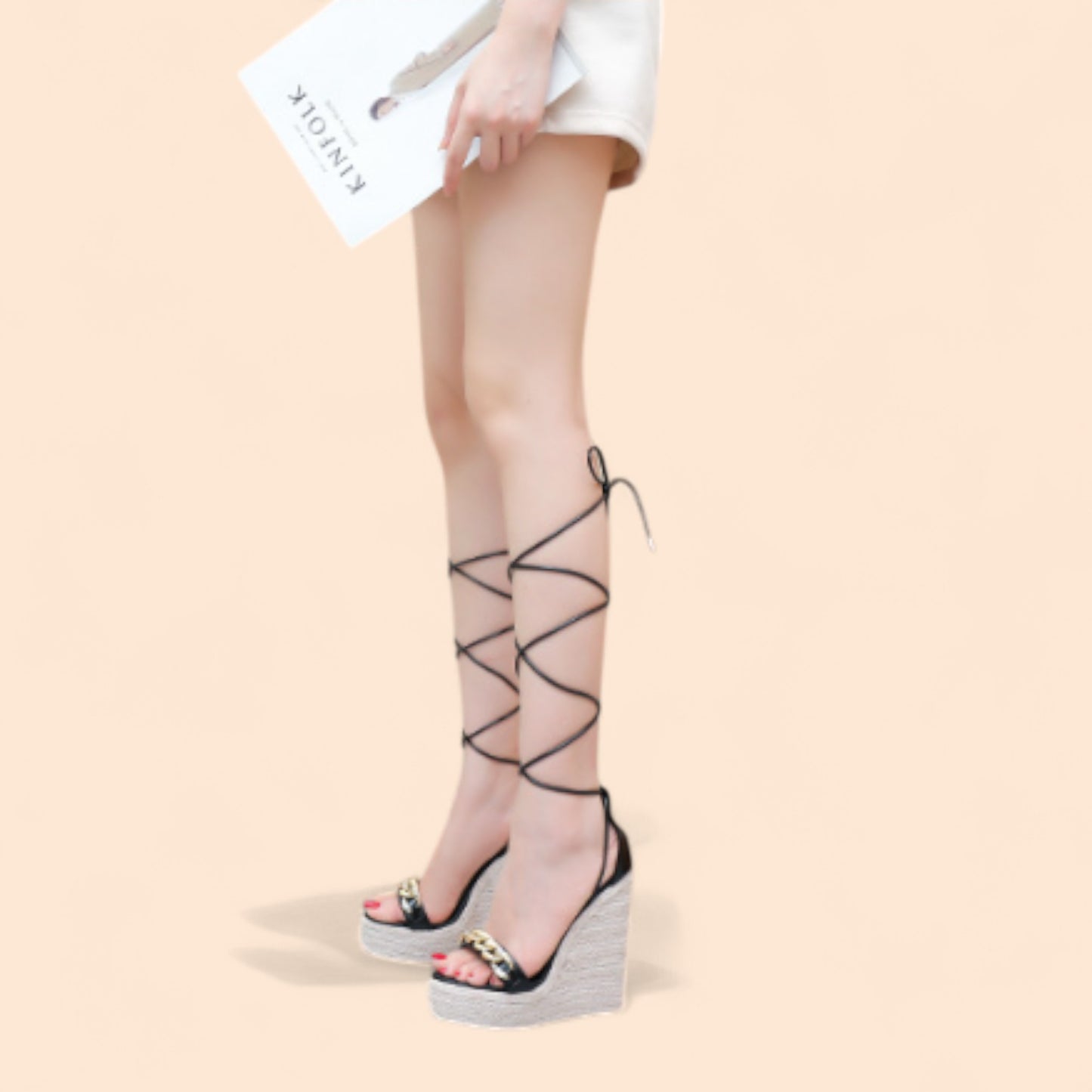 Sandalias Negras Plataforma Solea