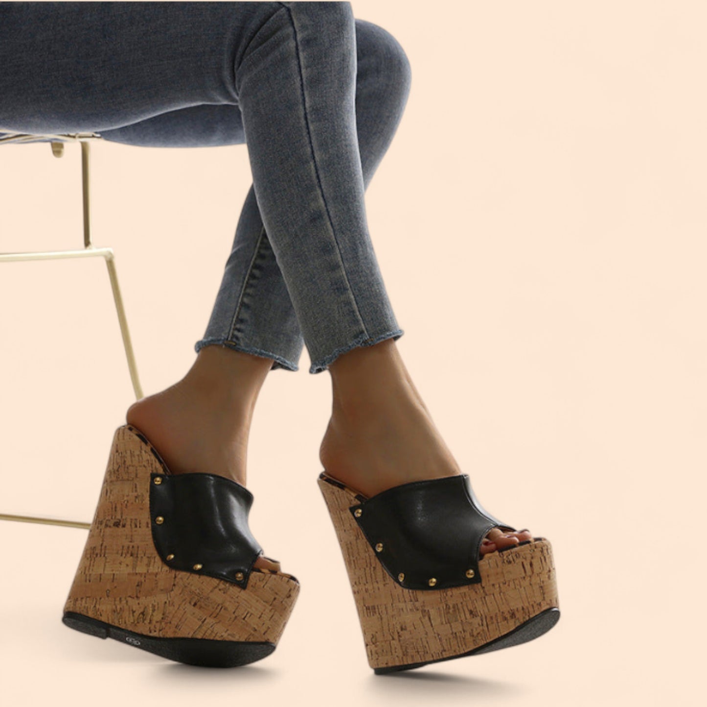 Sandalias Negras Plataforma Altanera