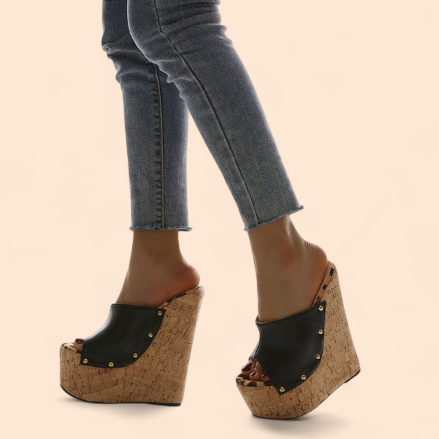 Sandalias Negras Plataforma Altanera