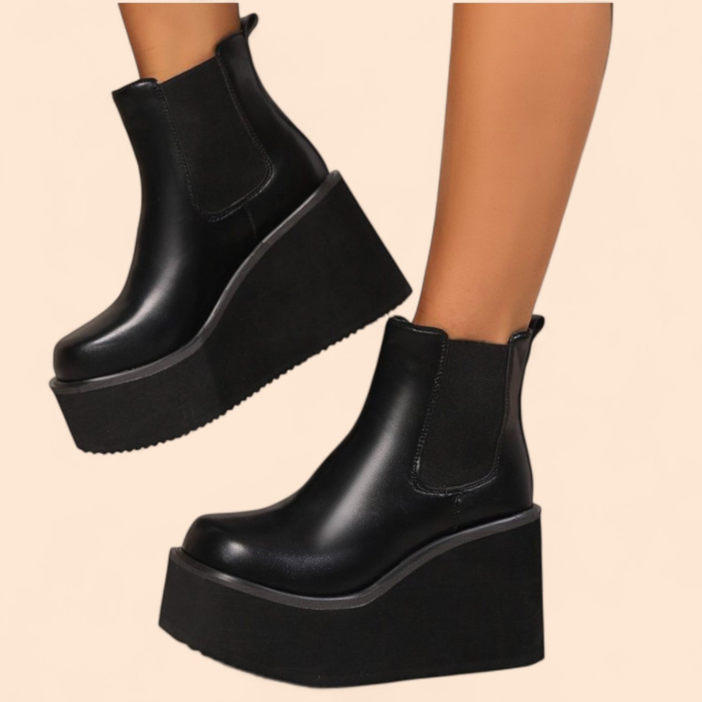 Botines Negros Plataforma Dominia