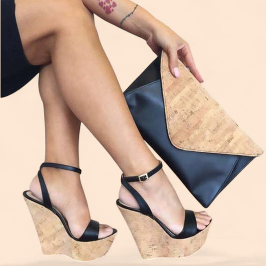 Sandalias Negras Plataforma Ritmo Urbano