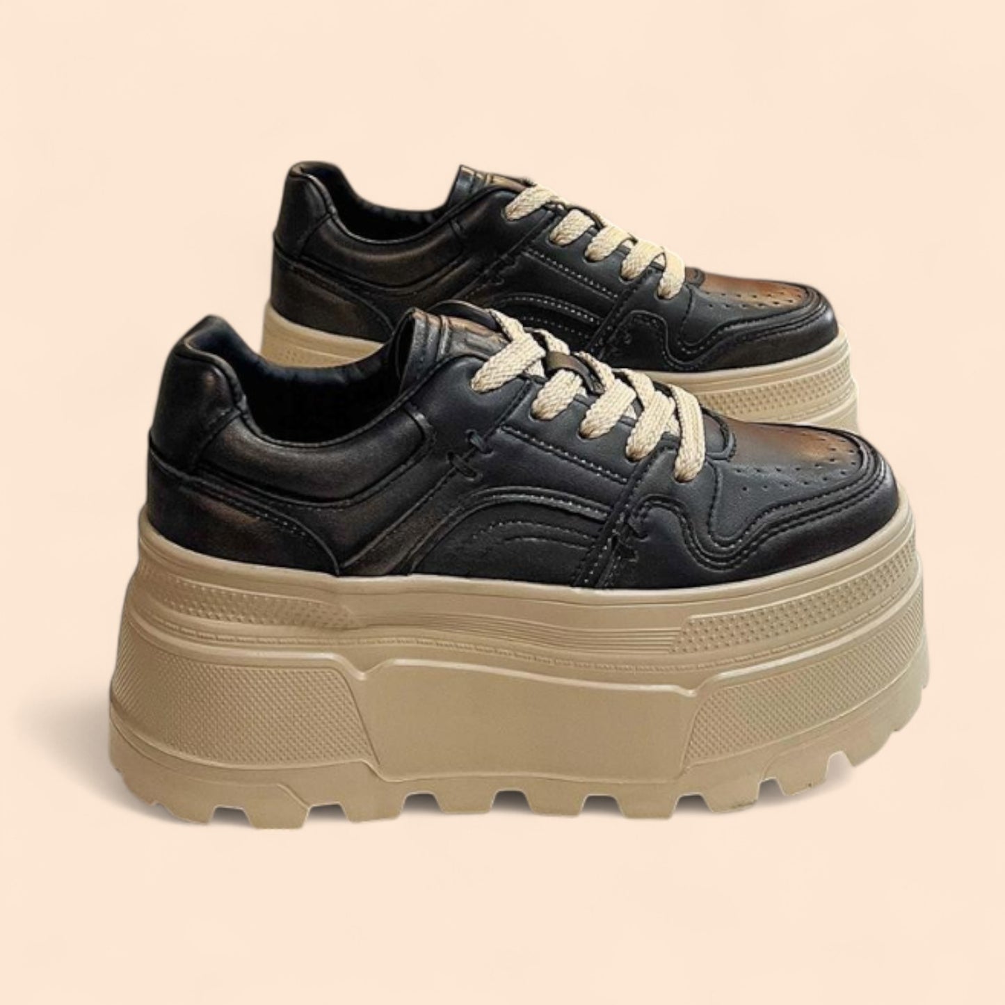 Zapatillas Negras Plataforma Altissima