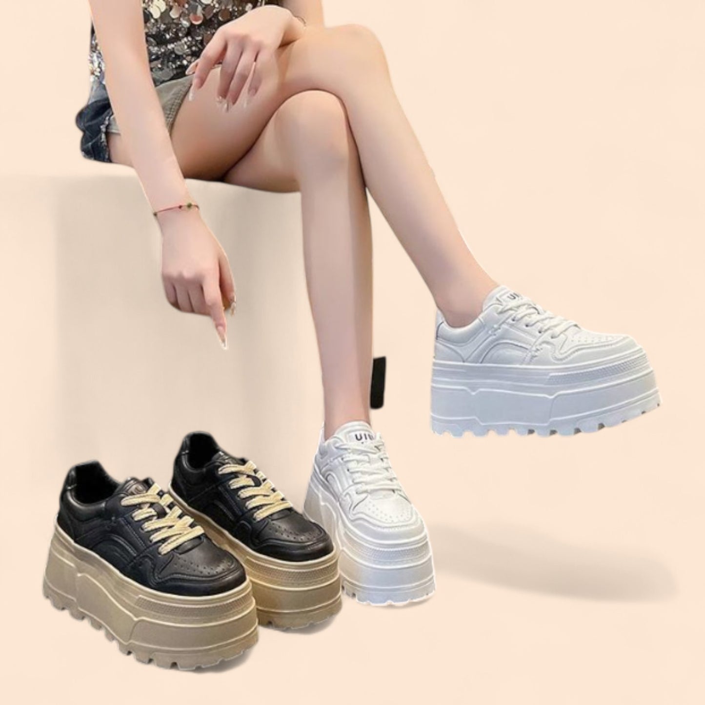 Zapatillas Negras Plataforma Altissima