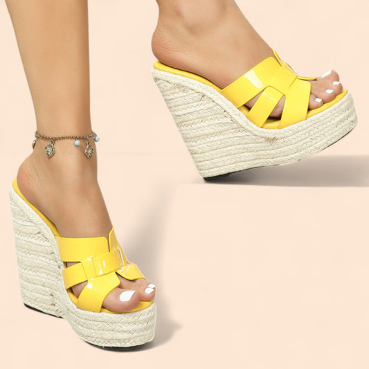 Sandalias Amarillas Plataforma Sofía Luxe