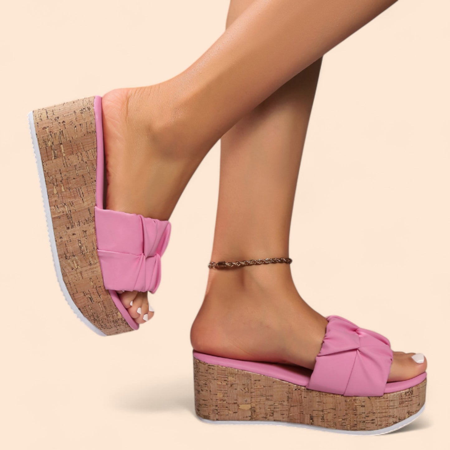 Chanclas Rosas Plataforma Estilo Libre