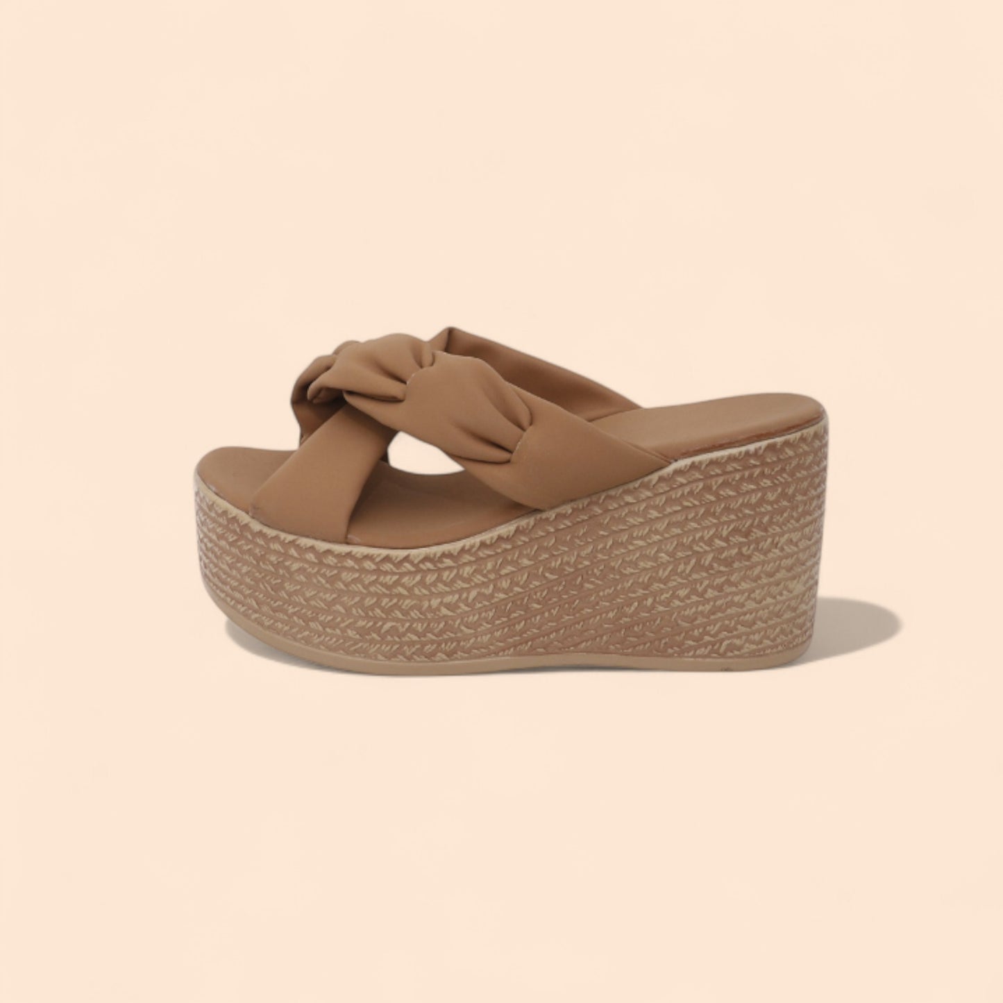 Chanclas Marrones Plataforma Pasos con Altura