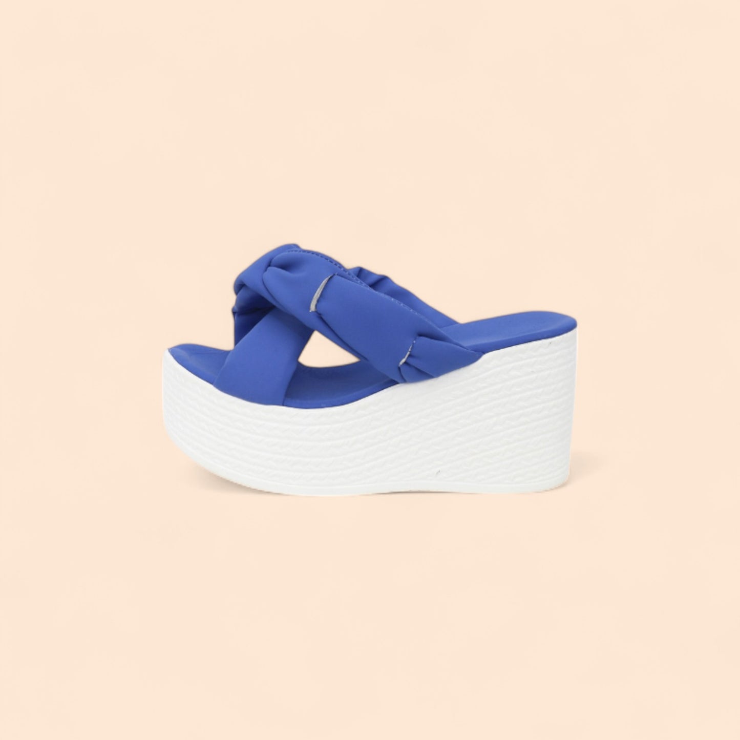 Chanclas Azules Plataforma Pasos con Altura