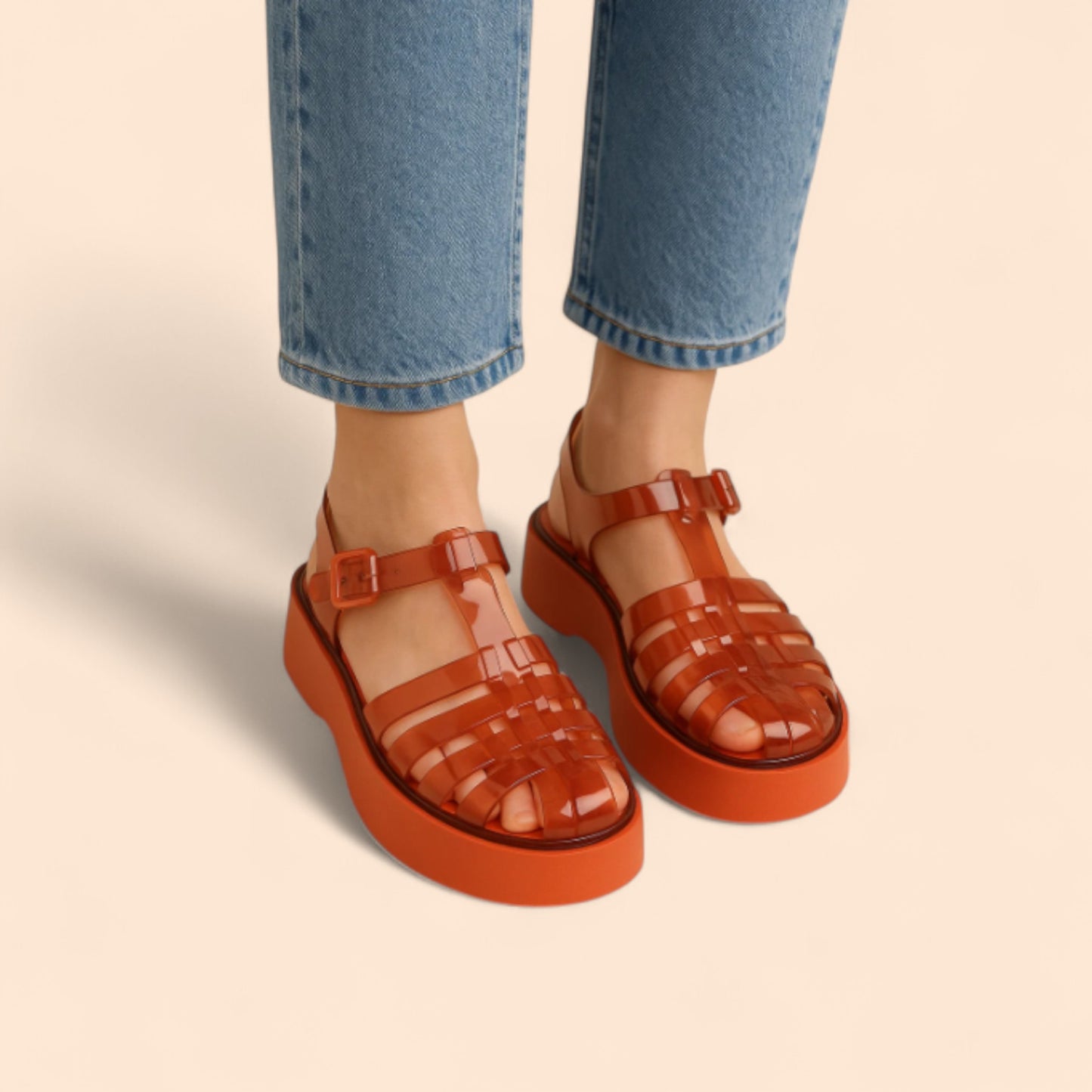 Sandalias Rojas Plataforma Melissa