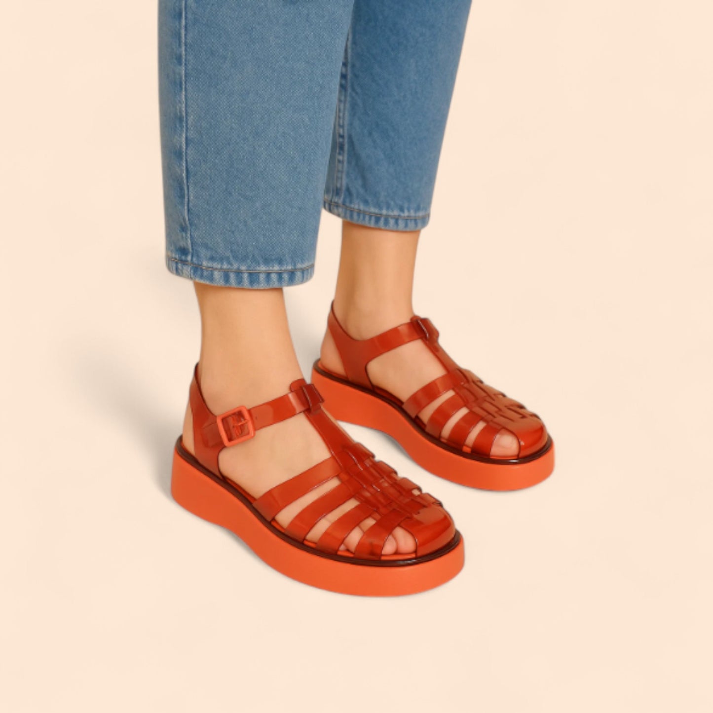 Sandalias Rojas Plataforma Melissa