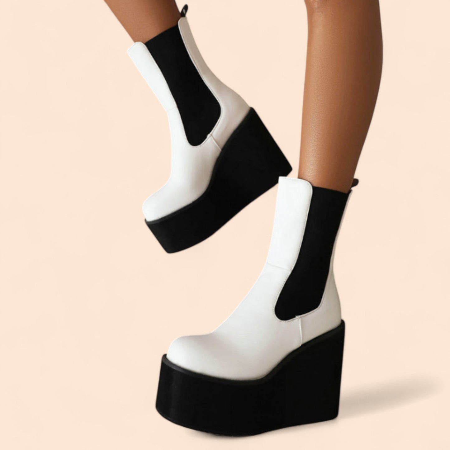Botine Blancos Plataforma Tempestad