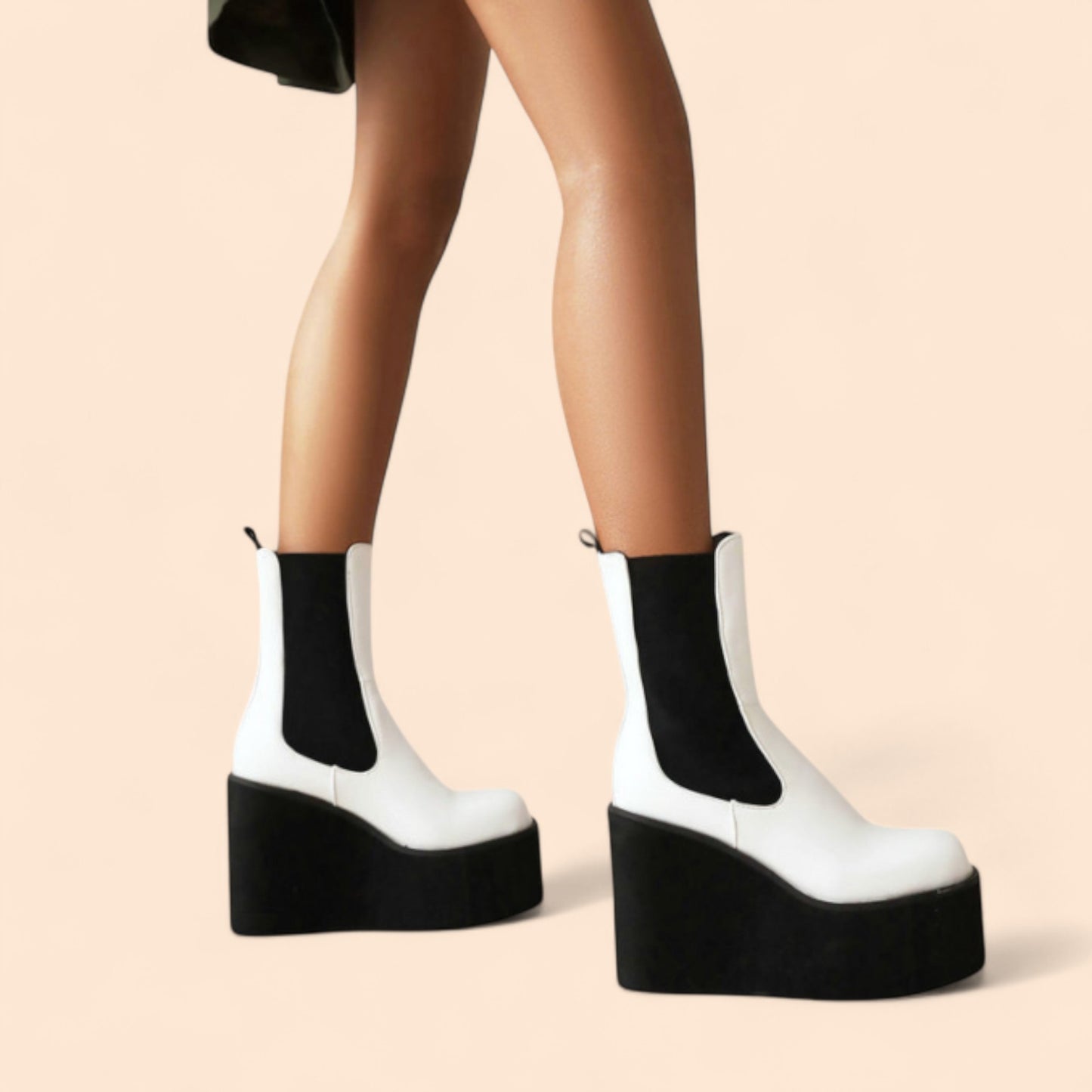 Botine Blancos Plataforma Tempestad