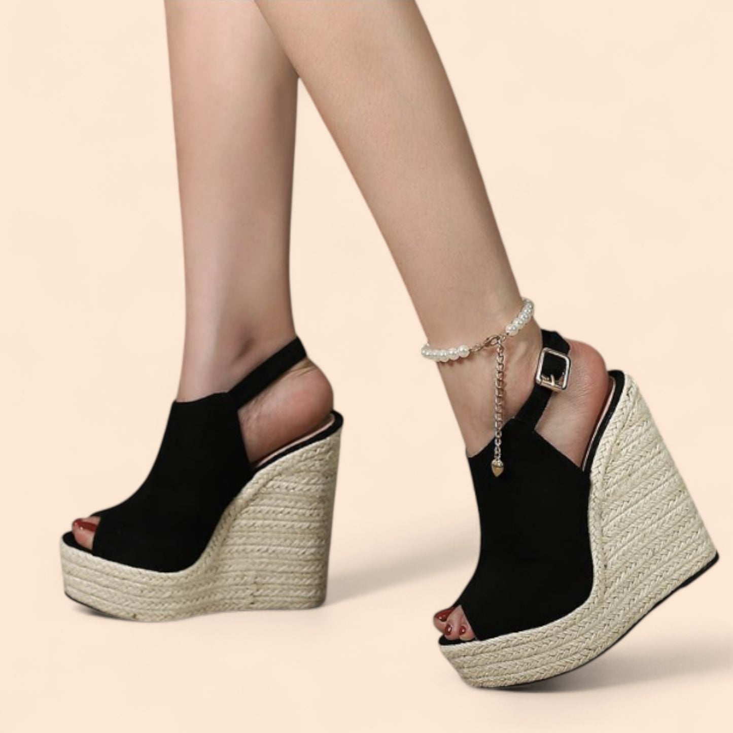Sandalias Negras Plataforma Marbella