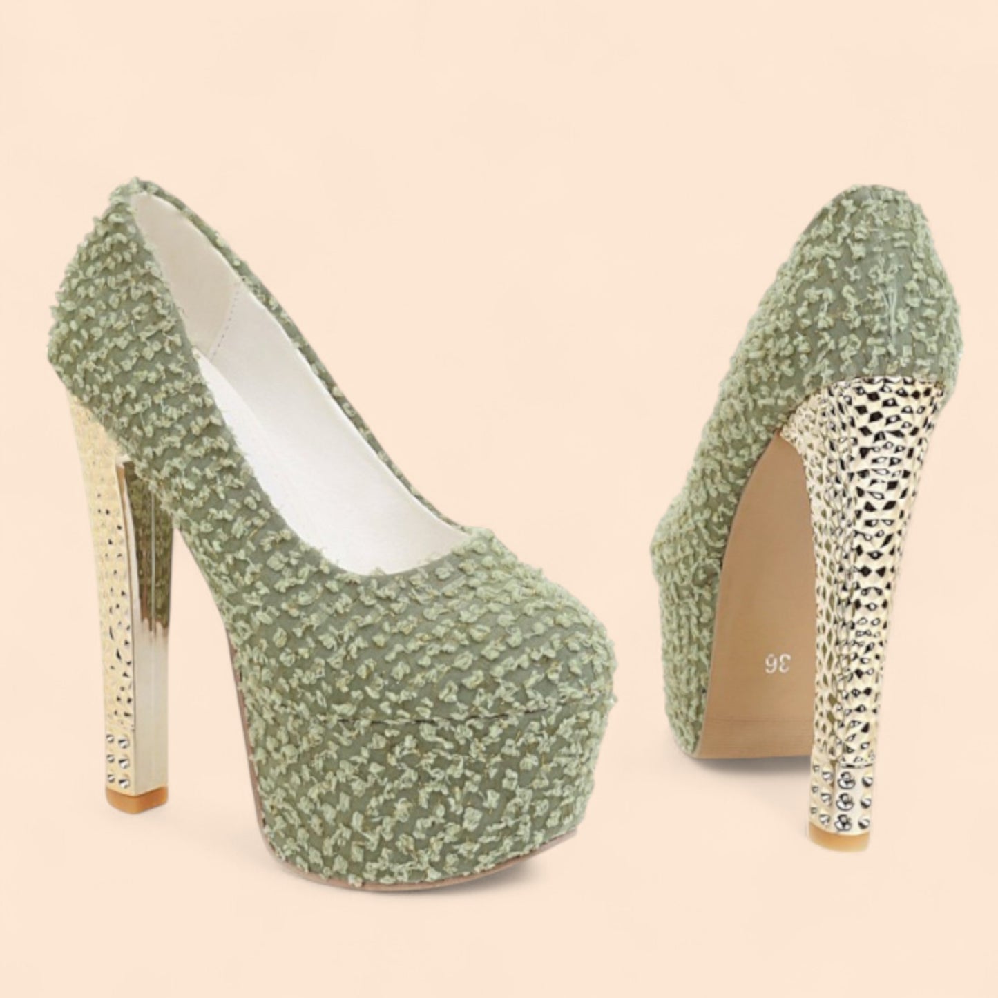 Sandalias Plataforma Verdes Soberana
