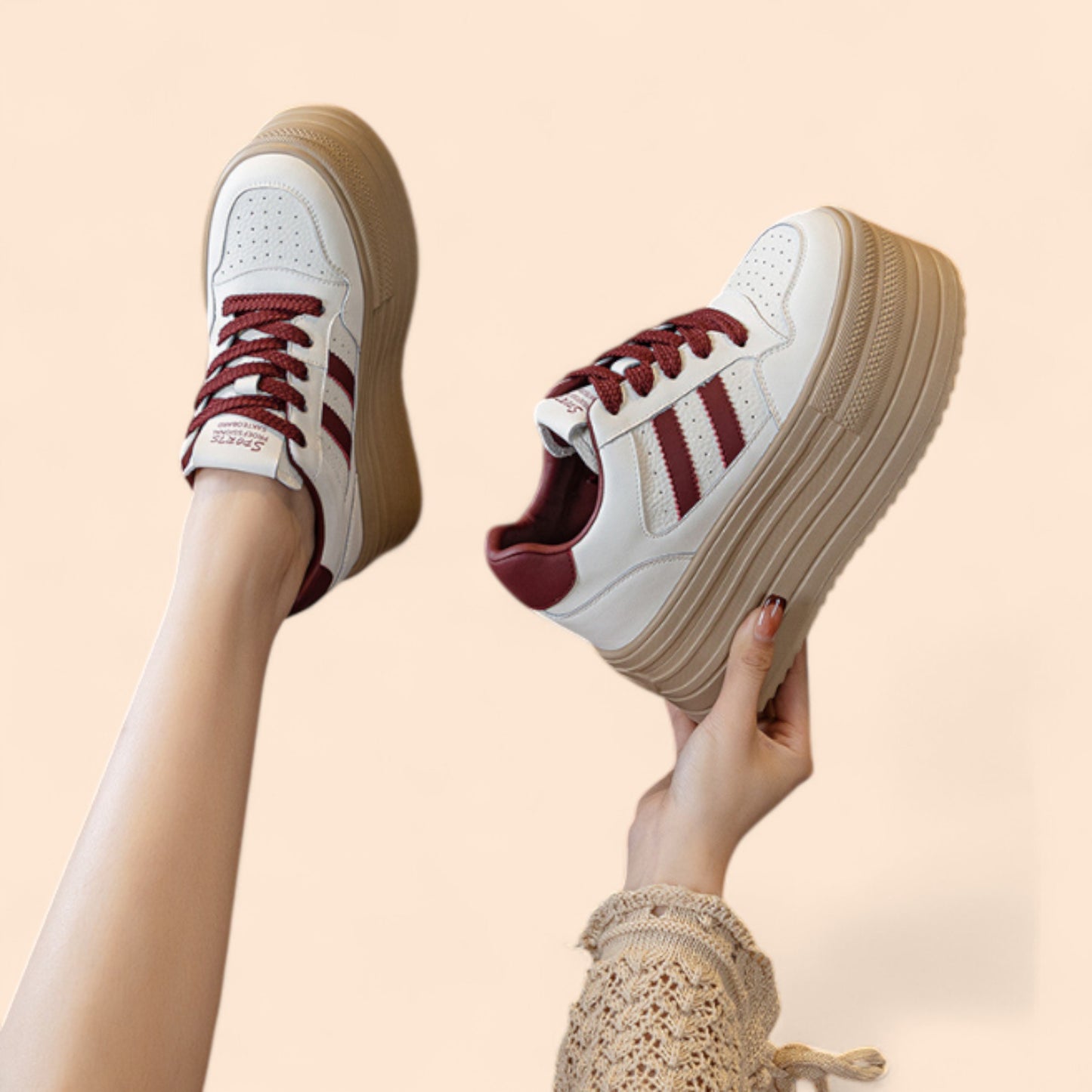 Zapatillas Rojas Mujer Plataforma Euforia