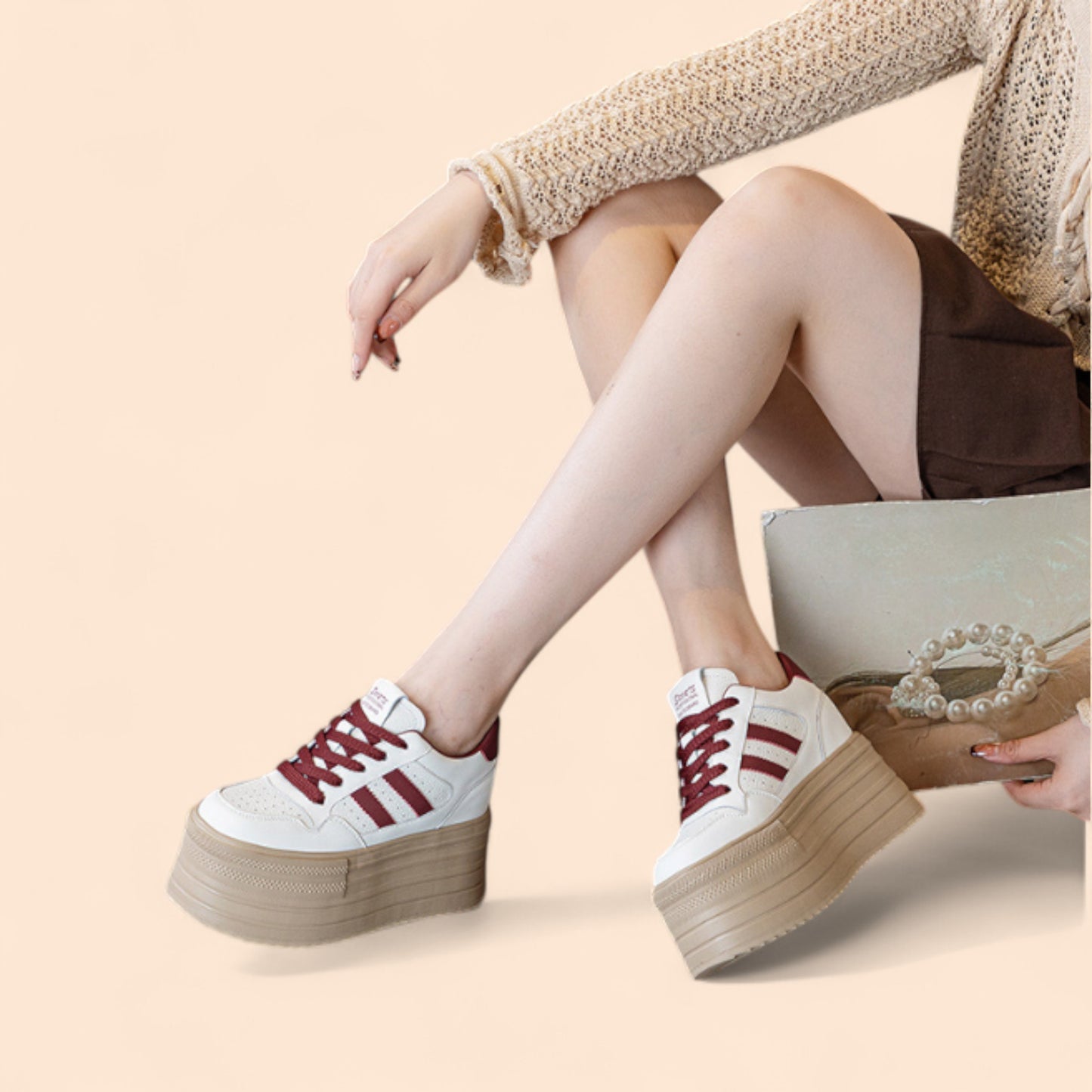 Zapatillas Rojas Mujer Plataforma Euforia