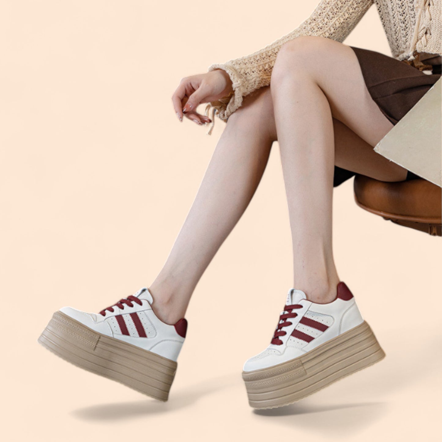 Zapatillas Rojas Mujer Plataforma Euforia