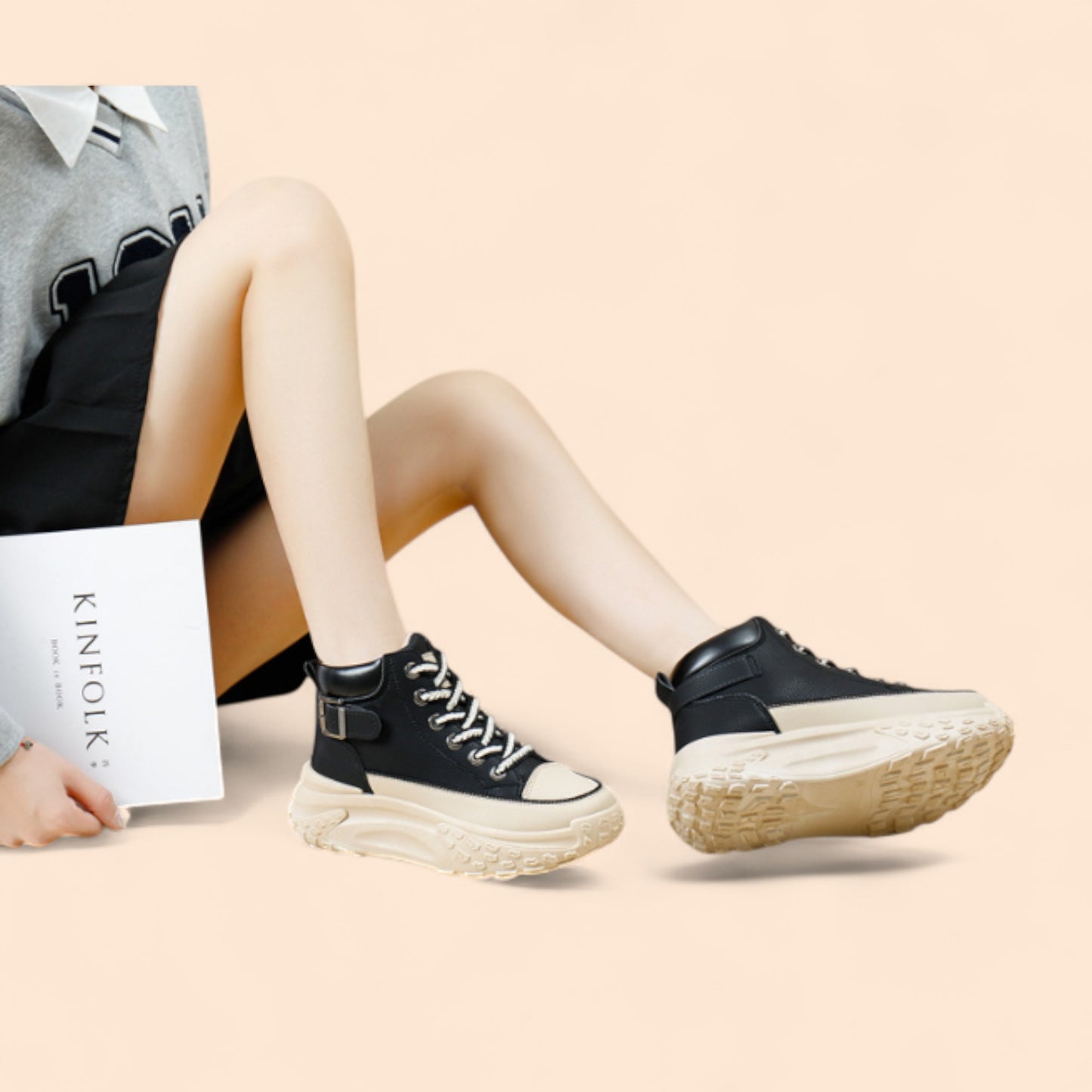 Zapatillas Negras Con Plataforma Mujer Épica