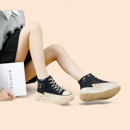 Zapatillas Negras Con Plataforma Mujer Épica